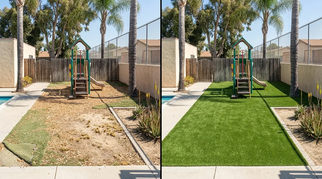 Result artificial grass installation in San Diego - San Diego Turf Installation